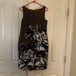 Really pretty brown dress with florals. Never worn